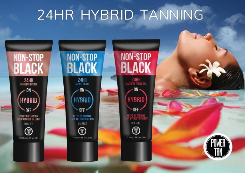 Power Tan Non-Stop Black Tingle Gelee (DHA Free) Hybrid UV Sunbed Tanning Accelerator Lotion 250ml - Body Care - British D'sire