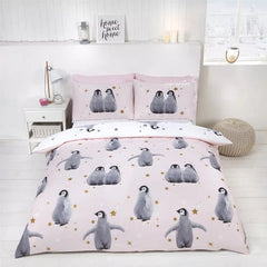 Starry Penguins Kids Bedding Single Double Duvet Quilt Cover Set