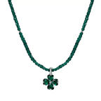 Premium INS style S925 pure silver necklace for women's Lucky clover zircon bead Design exquisite fashion necklace - Necklaces & Pendants - British D'sire