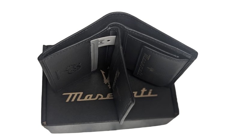 Premium Nappa Genuine Leather, Maserati Bi Fold Wallet Swolit RFID Blocker Gift Boxed - British D'sire