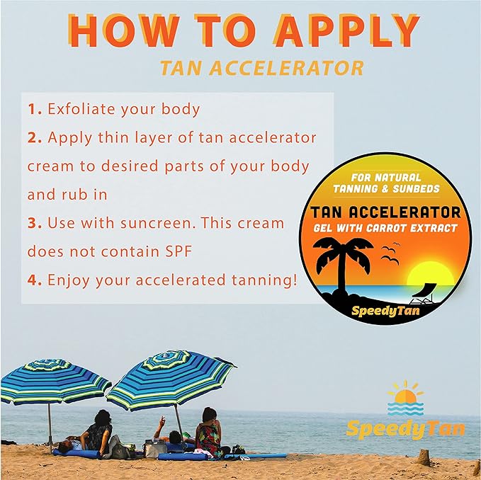 Premium Tan Accelerator Cream - For Sunbed Use & Natural Tanning - Natural Tanning Accelerator With Carrot Tanning Oil - UK Based Brand Secondary image