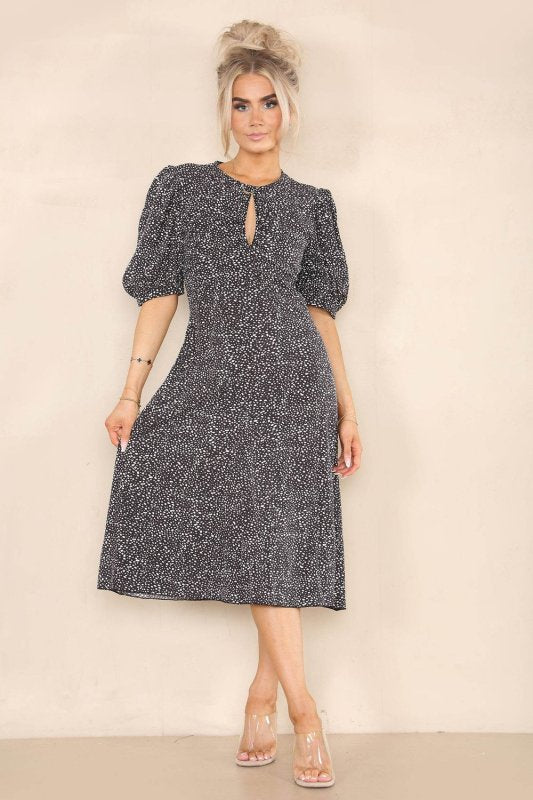 Printed Midi Dress - Dresses - British D'sire Main image