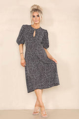 Printed Midi Dress - Dresses - British D'sire