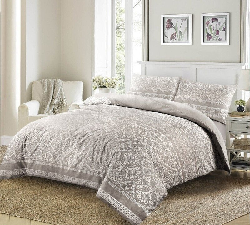 Printed Reversible Aaliyah Floral Duvet Cover Bedding Set With Pillow Case - Home, Furniture & DIY:Bedding:Bedding Sets & Duvet Covers - British D'sire