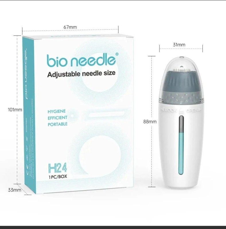Professional Microneedling at Home 0 - 1.5mm Adjustable Derma Stamp - AESTHETIC DERMA ROLLER SYSTEM - British D'sire