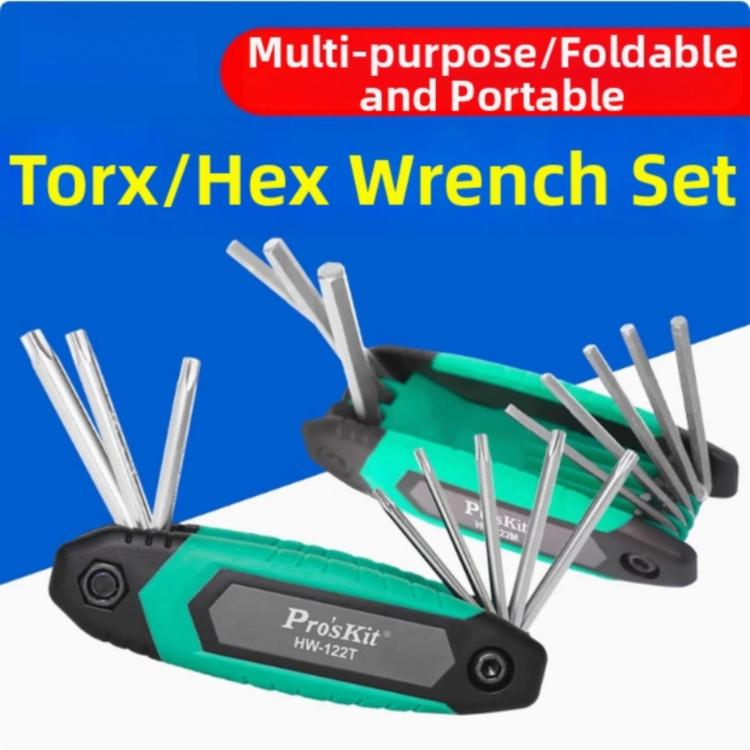 ProsKit HW-122T Folding Star Wrench Set Portable Hex Key Screwdriver Kit Secondary image