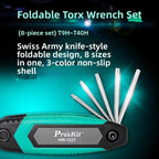 ProsKit HW-122T Folding Star Wrench Set Portable Hex Key Screwdriver Kit - British D'sire