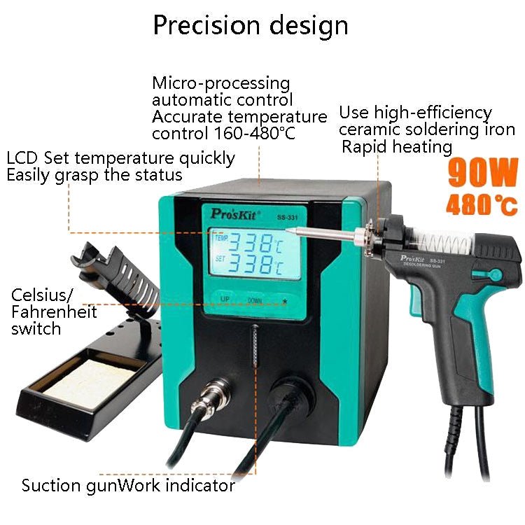 ProsKit SS-331H Electric Heat Tin Suction Device Fully Automatic Suction Pump Desoldering Machine Secondary image