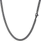 PROSTEEL Men Sturdy Cuban Chain Necklace, 3/6/9/12mm, 14" 18" 20 Length Stainless Steel Gold Plated/316L Stainless Steel/Black (Send Box) - Unisex Jewellery - British D'sire