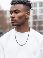 PROSTEEL Men Sturdy Cuban Chain Necklace, 3/6/9/12mm, 14" 18" 20 Length Stainless Steel Gold Plated/316L Stainless Steel/Black (Send Box) - Unisex Jewellery - British D'sire