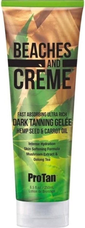ProTan Beaches & Creme Fast Absorbing Ultra Rich Dark Tanning Gelee with Hemp Seed & Carrot Oil 250ml - British D'sire