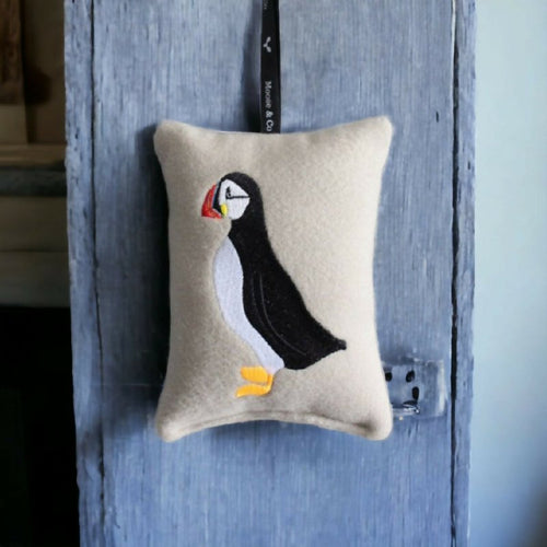 Puffin Welsh memory Embroidered Hanging decoration