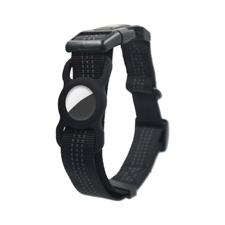 PUGGA GG1002 Polyester Dog GPS Device Protector Collar For AirTag, Size: M(Black) - British D'sire Main image