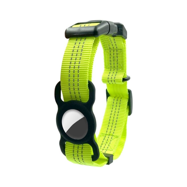PUGGA GG1002 Polyester Dog GPS Device Protector Collar For AirTag, Size: M(Fluorescent Green) - British D'sire Main image
