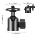PULUZ 1/4 inch Inner Screw Metal Tripod Ball Head Adapter with Knob Lock(Black) - British D'sire