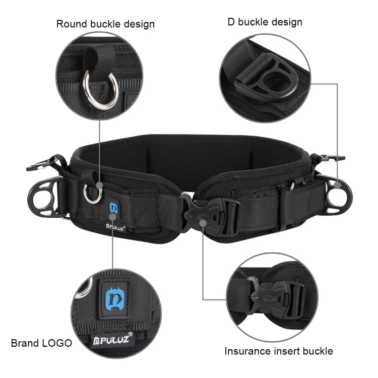 PULUZ 2 in 1 Multi-functional Bundle Waistband Strap + Double Shoulders Strap Kits with Hook for SLR / DSLR Cameras - British D'sire