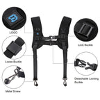 PULUZ 2 in 1 Multi-functional Bundle Waistband Strap + Double Shoulders Strap Kits with Hook for SLR / DSLR Cameras - British D'sire