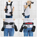 PULUZ 2 in 1 Multi-functional Bundle Waistband Strap + Double Shoulders Strap Kits with Hook for SLR / DSLR Cameras - British D'sire