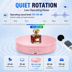 PULUZ 20cm Electric 360 Degree Rotating Display Stand Turntable, Speed / Angle / Direction Adjustable, Load 5-10kg (Pink) - British D'sire