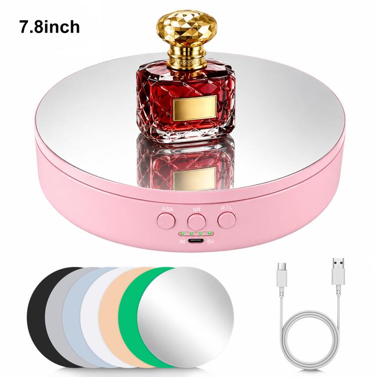 PULUZ 20cm Electric 360 Degree Rotating Display Stand Turntable, Speed / Angle / Direction Adjustable, Load 5-10kg (Pink) - British D'sire