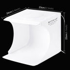 PULUZ 20cm Include 2 LED Panels Folding Portable 1100LM Light Photo Lighting Studio Shooting Tent Box Kit with 6 Colors Backdrops (Black, White, Yellow, Red, Green, Blue), Unfold Size: 24cm x 23cm x 23cm - British D'sire