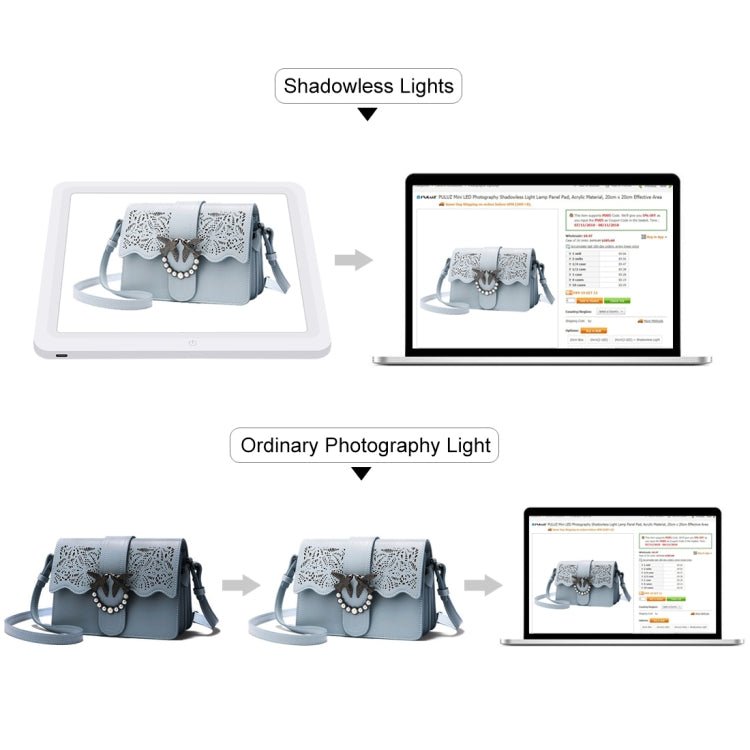 PULUZ 20cm LED Shadowless Light Pad for Photo Studio Box - British D'sire