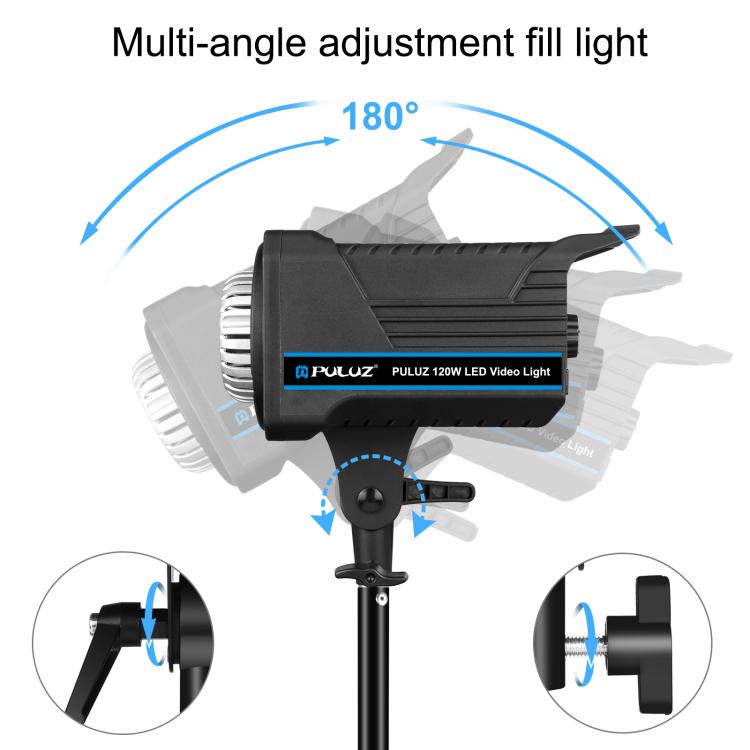PULUZ 220V 120W Studio Video Light Dual Color Temperature Built-in Dissipate Heat System with Remote Control(EU Plug) - British D'sire