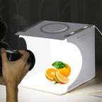 PULUZ 23cm Ring LED Panel Folding Portable Light Photo Lighting Studio Shooting Tent Box Kit with 6 Colors Backdrops (Black, White, Yellow, Red, Green, Blue), Unfold Size: 24cm x 23cm x 23cm - British D'sire