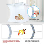 PULUZ 23cm Ring LED Panel Folding Portable Light Photo Lighting Studio Shooting Tent Box Kit with 6 Colors Backdrops (Black, White, Yellow, Red, Green, Blue), Unfold Size: 24cm x 23cm x 23cm - British D'sire