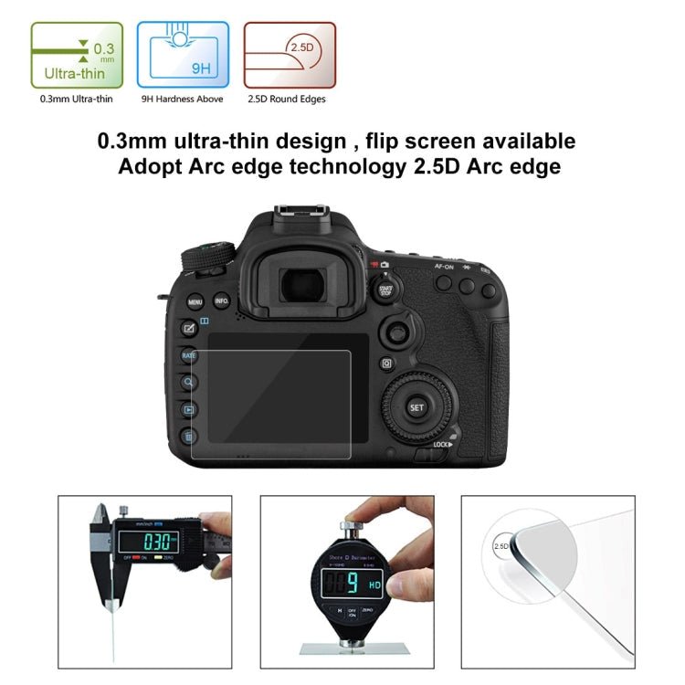 PULUZ 2.5D 9H Tempered Glass Film for Canon EOS 7D Mark II / 7D / N2 / PSN / Nikon V1 / P520 / S9400 / S680 / COOLPIX S6500 / S5200 / Samsung WB35F / OLYMPUS VG170 / 1DIV / Fuji S205 / Casio ZR70 / FC500S - British D'sire