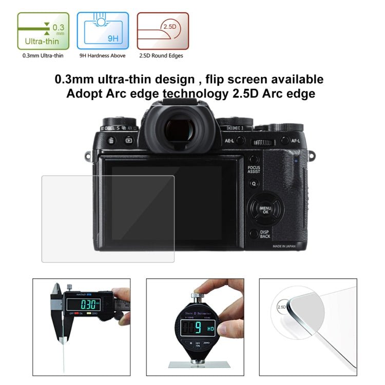 PULUZ 2.5D 9H Tempered Glass Film for Fujifilm X-T1, Compatible with Fujifilm X-T2 / X-A3 / X-A5 / X-A10 / X-A20 - British D'sire