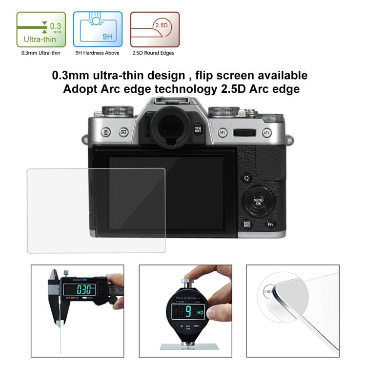 PULUZ 2.5D 9H Tempered Glass Film for Fujifilm X-T10, Compatible with Fujifilm X-A1 / X-A2 / X-M1 / X30 / X-T20 / X-T30 / X-T100 / X-E3, Panasonic GF8, Nikon S2, Casio ZS240 / ZS210 / ZS190 / EX-FR200 / EX-FR110H / EX-FR100L / EX-FRX10 - British D'sire