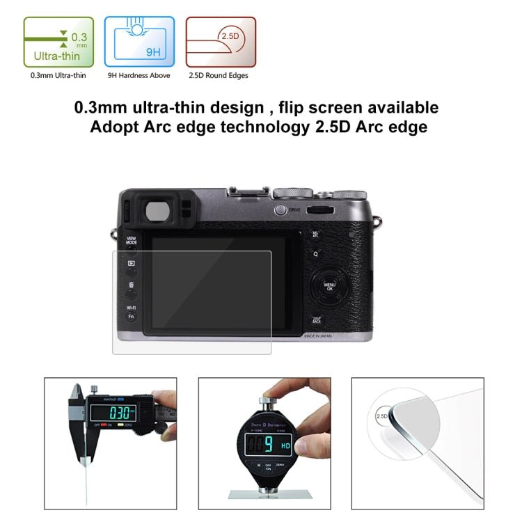 PULUZ 2.5D 9H Tempered Glass Film for Fujifilm X100T, Compatible with Fujifilm XE2 / XE2S / X100F - British D'sire
