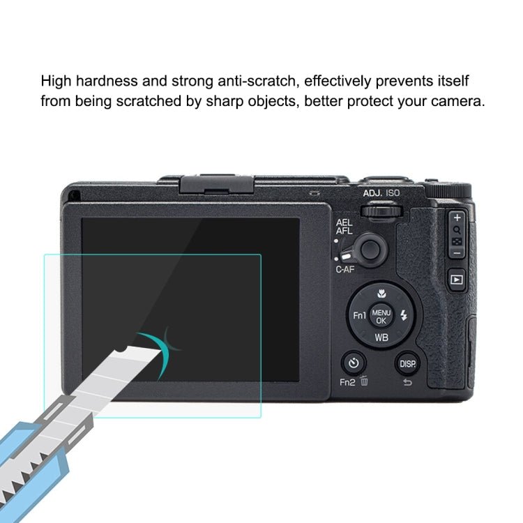 PULUZ 2.5D 9H Tempered Glass Film for Ricoh GR II / GR, Compatible with Casio ZS29 / ZS28 / ZS27 / Z550, Panasonic SZ10, Sony A58 / 55 / DSC-WX60 / DSC-W730, Canon IXY210 / A3300 / SX70 / S90 / G1X - British D'sire