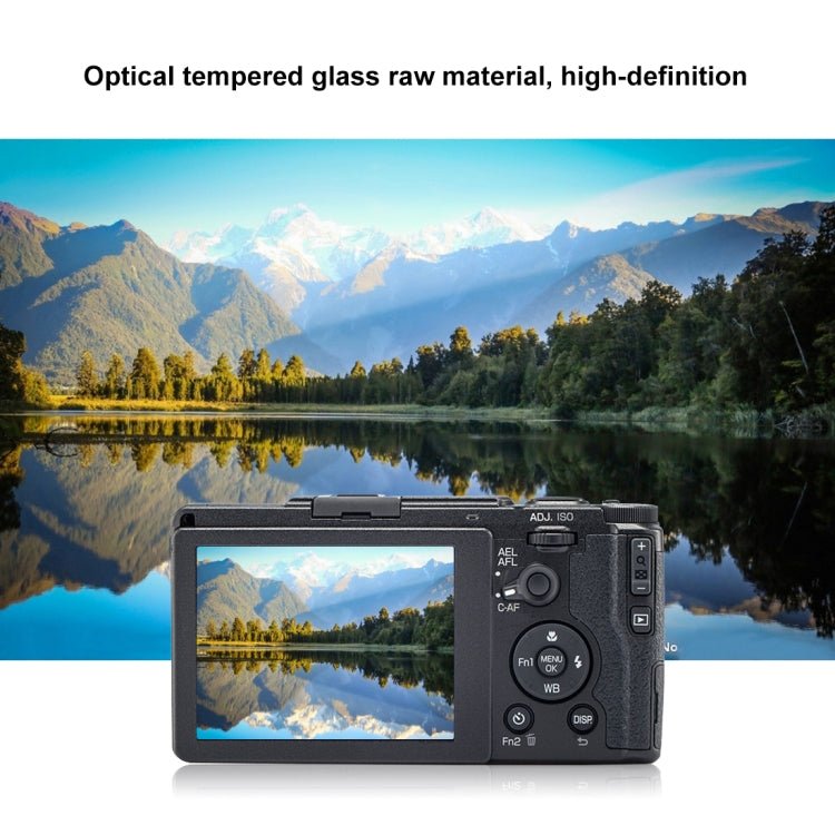 PULUZ 2.5D 9H Tempered Glass Film for Ricoh GR II / GR, Compatible with Casio ZS29 / ZS28 / ZS27 / Z550, Panasonic SZ10, Sony A58 / 55 / DSC-WX60 / DSC-W730, Canon IXY210 / A3300 / SX70 / S90 / G1X - British D'sire