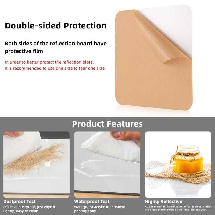 PULUZ 29cm Photography Acrylic Reflective Display Table Background Board(White) - British D'sire