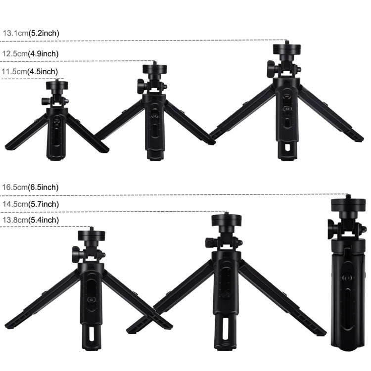 PULUZ 4.7 inch 12cm USB 3 Modes Dimmable LED Ring Vlogging Photography Video Lights + Pocket Tripod Mount Kit with Cold Shoe Tripod Ball Head(Black) - British D'sire