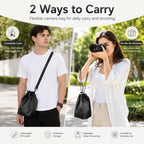 PULUZ Camera Protective Inner Bag Thick Padded Carrying Pouch with Shoulder Strap for Mirrorless & DSLR Cameras, Size: L (Black) - British D'sire