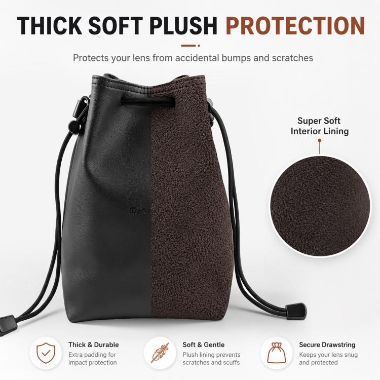 PULUZ Camera Protective Inner Bag Thick Padded Carrying Pouch with Shoulder Strap for Mirrorless & DSLR Cameras, Size: L (Black) - British D'sire