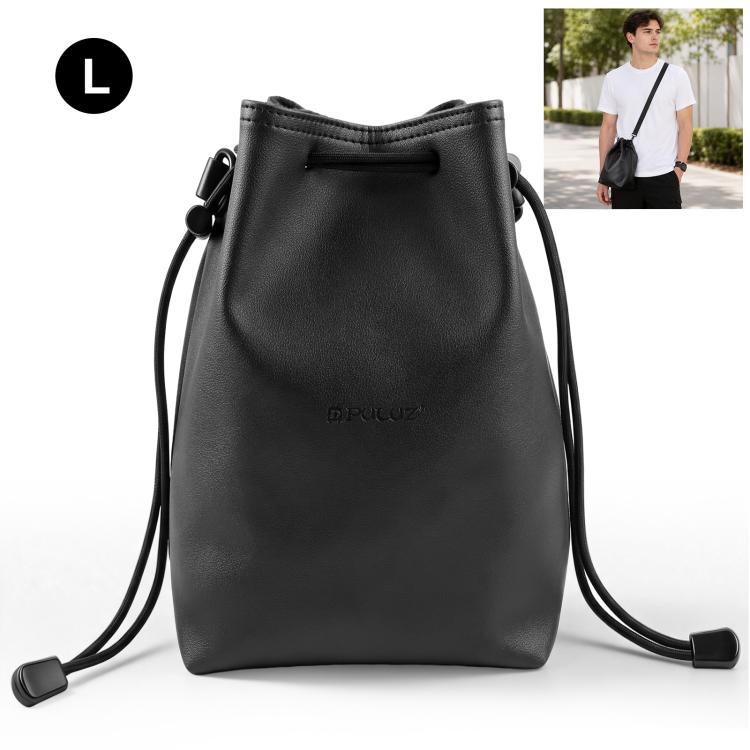 PULUZ Camera Protective Inner Bag Thick Padded Carrying Pouch with Shoulder Strap for Mirrorless & DSLR Cameras, Size: L (Black) - British D'sire