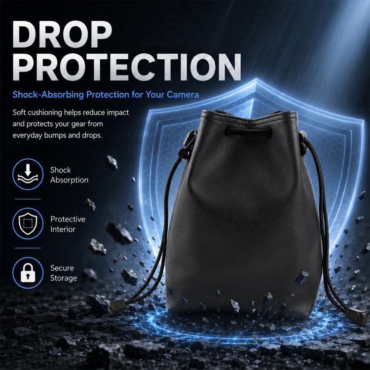 PULUZ Camera Protective Inner Bag Thick Padded Carrying Pouch with Shoulder Strap for Mirrorless & DSLR Cameras, Size: L (Black) - British D'sire
