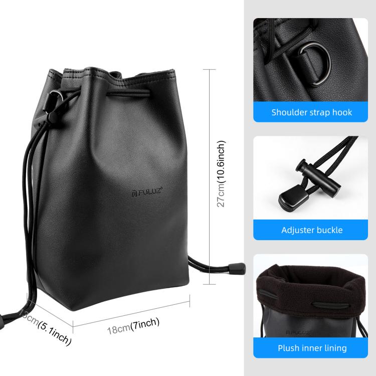 PULUZ Camera Protective Inner Bag Thick Padded Carrying Pouch with Shoulder Strap for Mirrorless & DSLR Cameras, Size: L (Black) Secondary image