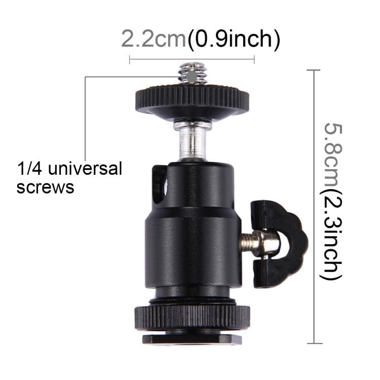 PULUZ Cold Shoe Tripod Head 1/4 inch Tripod Screw Head with Lock - British D'sire