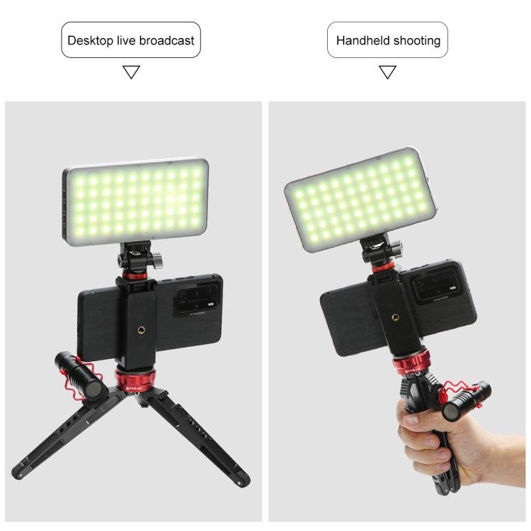 PULUZ Desktop Vlogging Live Tripod Holder with Cold Shoe Bases for DSLR & Digital Cameras, Adjustable Height: 7.5-14.5cm - British D'sire