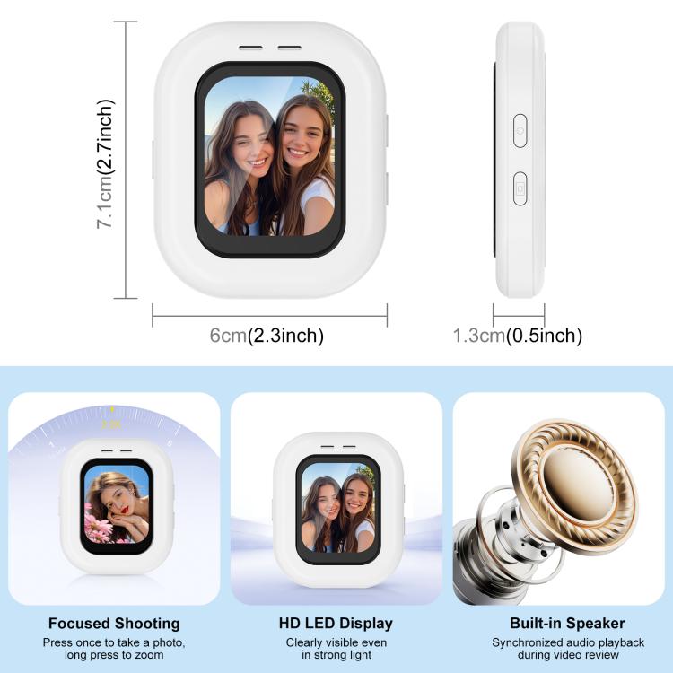 PULUZ Magnetic Phone Vlog Selfie Monitor Screen (White) - British D'sire
