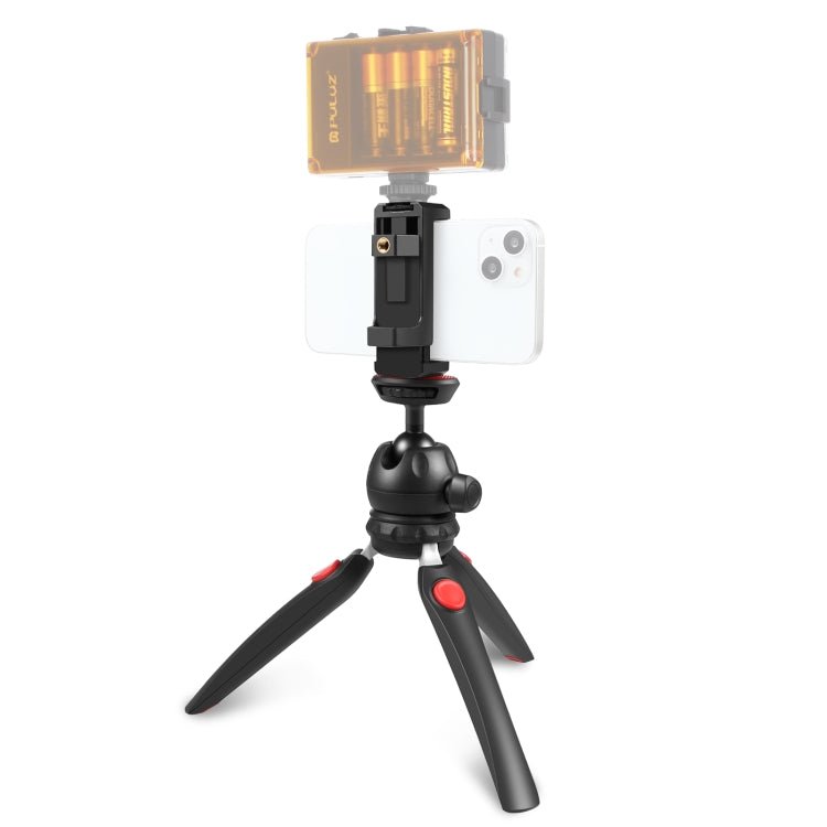 PULUZ Mini VLOG Live Stabilizer Stand Tripod with Phone Clamp for Smartphones (Red) Secondary image