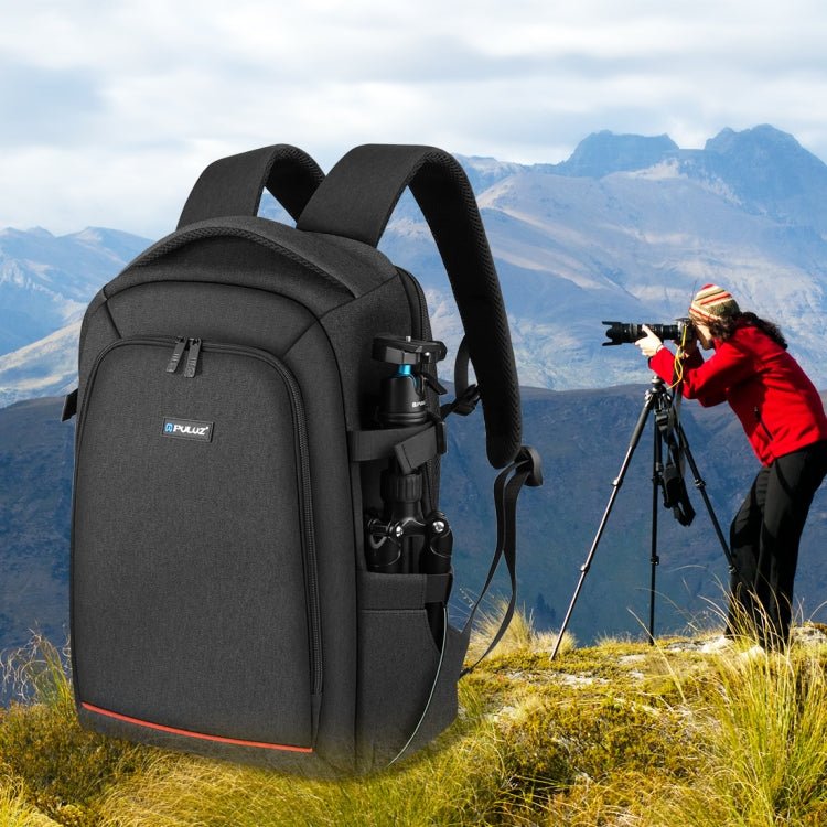 PULUZ Outdoor Portable Waterproof Scratch-proof Dual Shoulders Backpack Handheld PTZ Stabilizer Camera Bag with Rain Cover for Digital Camera, DJI Ronin-SC / Ronin-S (Black) - British D'sire