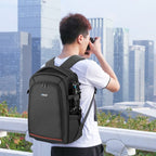 PULUZ Outdoor Portable Waterproof Scratch-proof Dual Shoulders Backpack Handheld PTZ Stabilizer Camera Bag with Rain Cover for Digital Camera, DJI Ronin-SC / Ronin-S (Black) - British D'sire