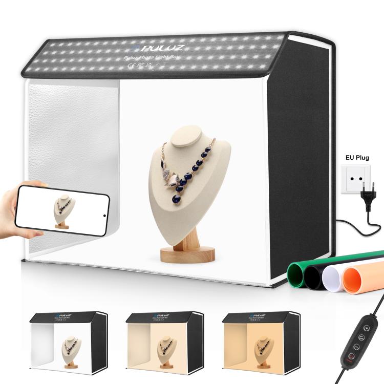 PULUZ Photo Studio Light Box Portable 60 x 40cm Cuboid Photography Studio Tent Kit with 4 Color Backdrops (EU Plug) - British D'sire