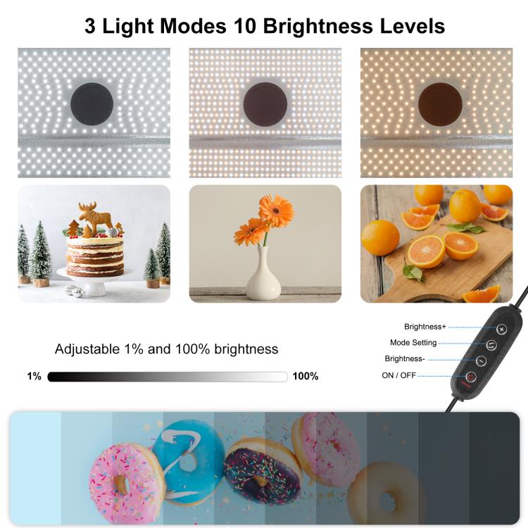PULUZ Photo Studio Light Box Portable 60 x 40cm Cuboid Photography Studio Tent Kit with 4 Color Backdrops (EU Plug) - British D'sire